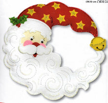 Load image into Gallery viewer, DIY Bucilla Crescent Moon Santa Stars Bell Christmas Wreath Felt Craft Kit 86945