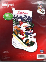 DIY Janlynn Christmas Fun Santa Snowman Holiday Sled Felt Stocking Kit 090-0051