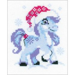DIY Riolis Gentle Snow Horse Pony Beginner Counted Cross Stitch Kit 5