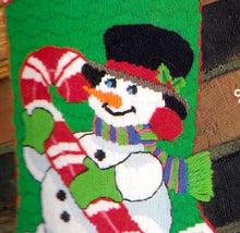 Load image into Gallery viewer, DIY Bucilla Frosty Friend Snowman Christmas Long Needlepoint Stocking Kit 60650