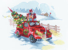 Load image into Gallery viewer, DIY Riolis To the Holidays Truck Christmas Eve Counted Cross Stitch Kit 1906