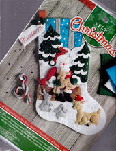Load image into Gallery viewer, DIY Bucilla Santas Forest Family Deer Woodland Christmas Felt Stocking Kit 86865