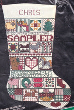 Load image into Gallery viewer, DIY Bucilla Country Christmas Sampler Counted Cross Stitch Stocking Kit 82433