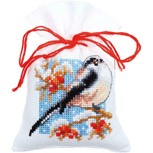Load image into Gallery viewer, DIY Vervaco Birds &amp; Berries Spring Gift Bag Counted Cross Stitch Kit