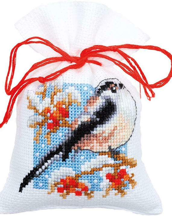 DIY Vervaco Birds & Berries Spring Gift Bag Counted Cross Stitch Kit