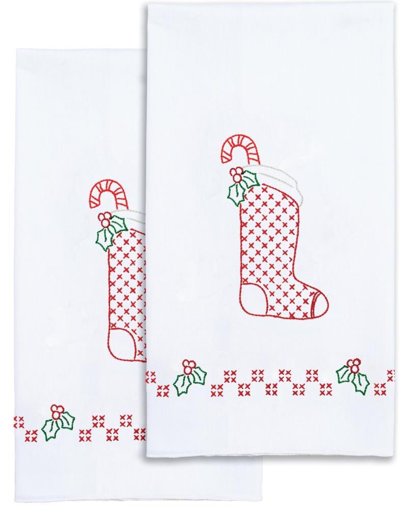 DIY Jack Dempsey Stocking Christmas Stamped Cross Stitch Guest Hand Towel Kit