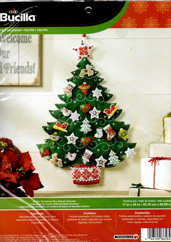 DIY Bucilla Nordic Christmas Tree Advent Calendar Felt Craft Kit