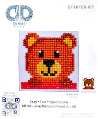 DIY Diamond Dotz Mr Handsome Bear Kids Beginner Starter Kit Facet Bead Craft Kit