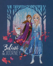 Load image into Gallery viewer, DIY Dimensions Frozen Believe in the Journey Counted Cross Stitch Kit 35389