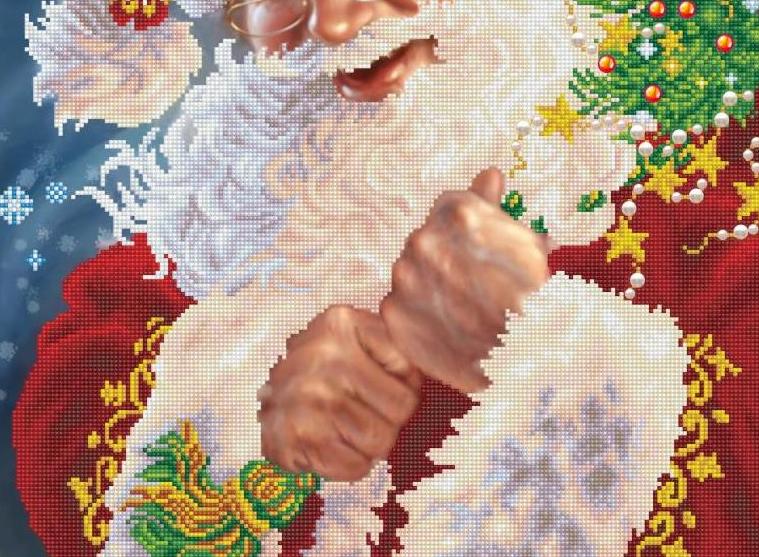 DIY Diamond Dotz Christmas Night Santa Claus Facet Bead Wall Hanging Picture Kit