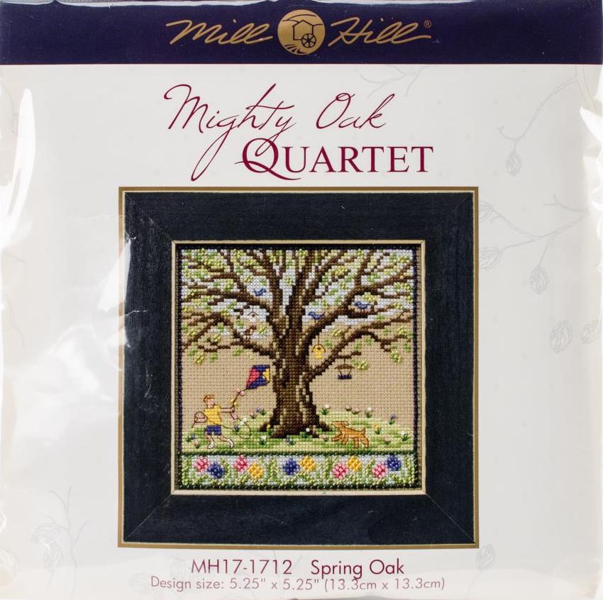 DIY Mill Hill Spring Oak Mighty Oak Quartet Tree Bead Cross Stitch Picture Kit