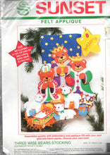 Load image into Gallery viewer, DIY Three Wise Bears Christmas Kings Religious Manger Felt Stocking Kit 18032