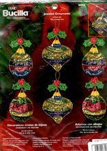 Load image into Gallery viewer, DIY Bucilla Jeweled Ornaments Christmas Sequins Holiday Felt Ornament Kit 84950