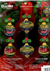 DIY Bucilla Jeweled Ornaments Christmas Sequins Holiday Felt Ornament Kit 84950