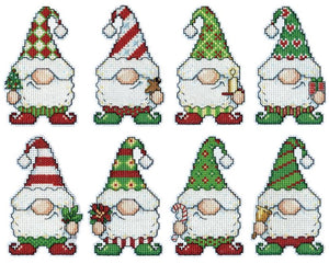 DIY Design Works Gnomes Elves Christmas Holiday Plastic Canvas Ornament Kit 6880