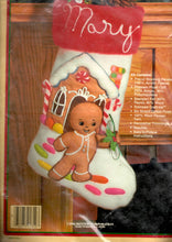 Load image into Gallery viewer, DIY Holiday Heirlooms Gingerbread Delight Christmas Felt Stocking Kit 91310