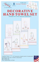 Load image into Gallery viewer, DIY Jack Dempsey Holiday Gnomes Season Stamped Cross Stitch Guest Hand Towel Kit