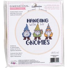 Load image into Gallery viewer, DIY Dimensions Hanging with my Gnomies Gnomes Counted Cross Stitch Kit 76290