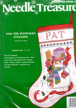 Load image into Gallery viewer, DIY Needle Treasures Snowman Christmas Counted Cross Stitch Stocking Kit 02814