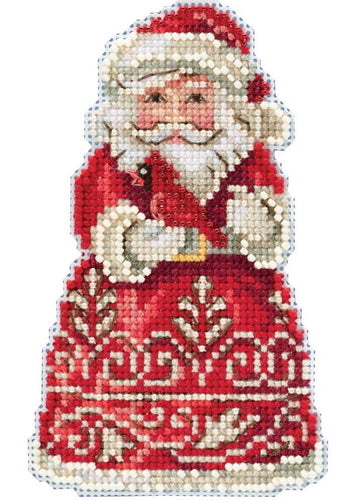 DIY Mill Hill Santa Cardinal Jim Shore Christmas Bead Cross Stitch Picture Kit