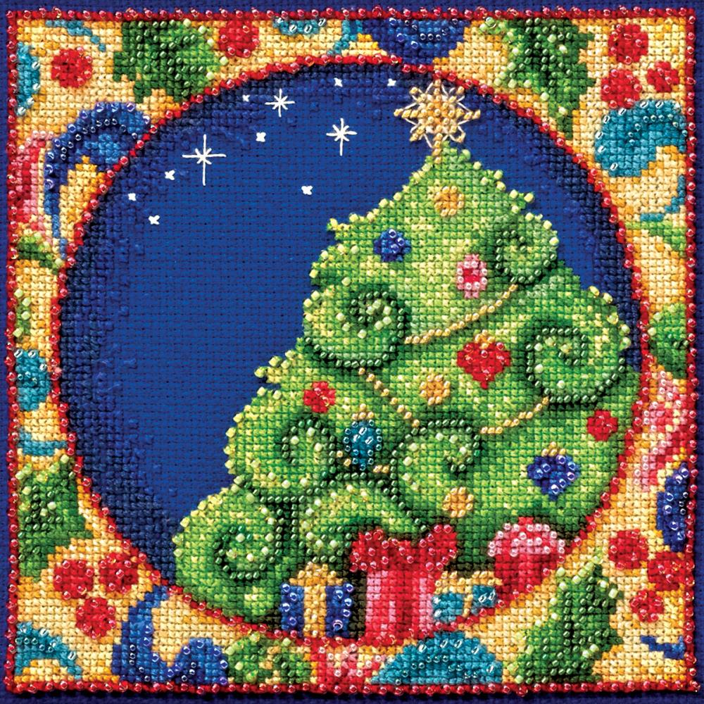 DIY Mill Hill Tree Jim Shore Christmas Holiday Bead Cross Stitch Picture Kit