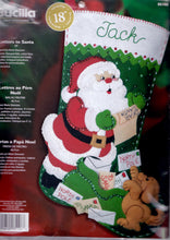 Load image into Gallery viewer, DIY Bucilla Letters To Santa Puppy Dog Christmas Mail Felt Stocking Kit 85106