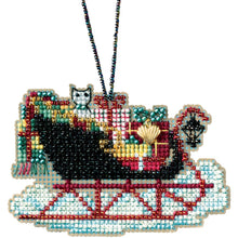 Load image into Gallery viewer, DIY Mill Hill Vintage Sleigh Christmas Eve Glass Bead Cross Stitch Ornament Kit