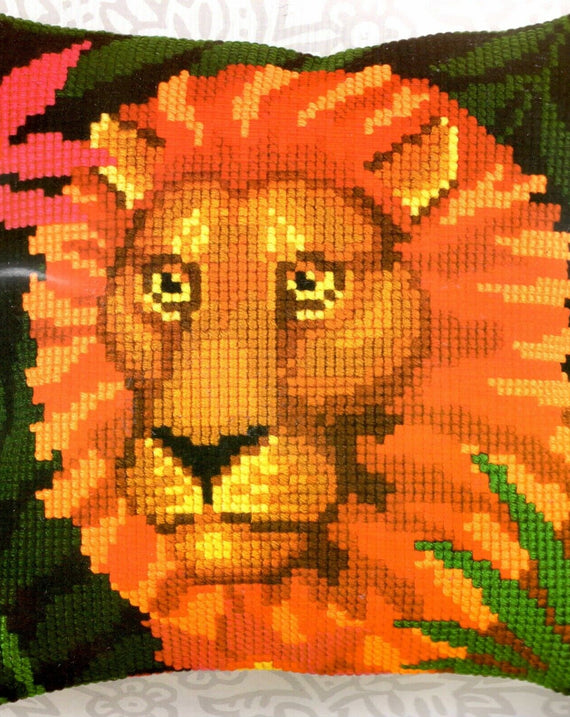 DIY Collection D'Art Lion Night Jungle Needlepoint 16