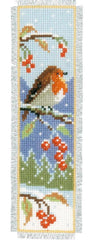 DIY Vervaco Robin Christmas Winter Reading Bookmark Counted Cross Stitch Kit