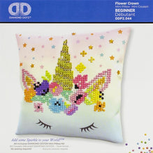 Load image into Gallery viewer, DIY Diamond Dotz Flower Crown Unicorn Mini Pillow Kids Beginner Facet Craft Kit