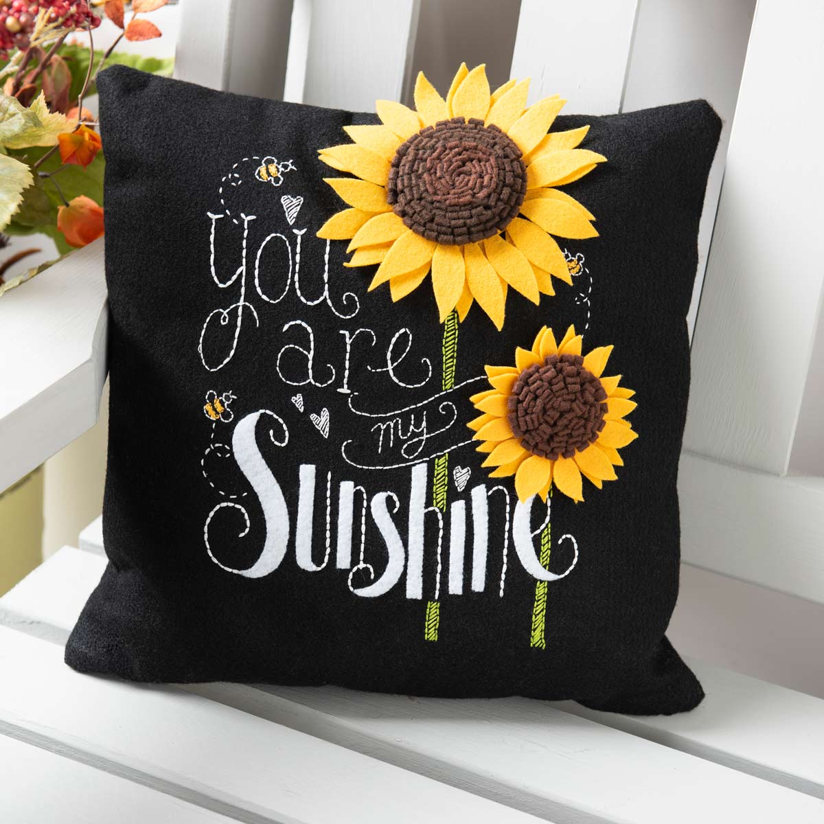 DIY Bucilla You are My Sunshine Sunflower Summer Felt Pillow Craft Kit 89219E