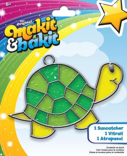 DIY Makit & Bakit Turtle Tortoise Stained Glass Suncatcher Kit Kid Craft Project