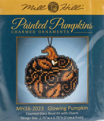 DIY Mill Hill Glowing Pumpkin Halloween Fall Bead Cross Stitch Ornament Kit