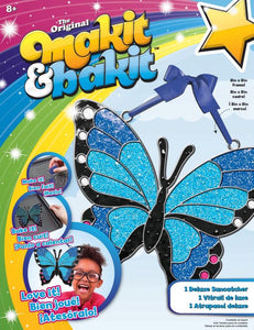 DIY Makit & Bakit Butterfly Stained Glass Deluxe Suncatcher Kit Kid Craft 8"