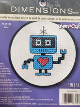 Load image into Gallery viewer, DIY Dimensions Robot Kids Beginner Learn a Craft Cross Stitch Kit w Frame 73707