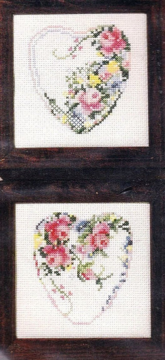 DIY Bernat Hearts Nancy & Gloria Flowers Counted Cross Stitch Kit