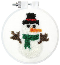 Load image into Gallery viewer, DIY Design Works Christmas Snowman Holiday Punch Needle Craft Kit 240