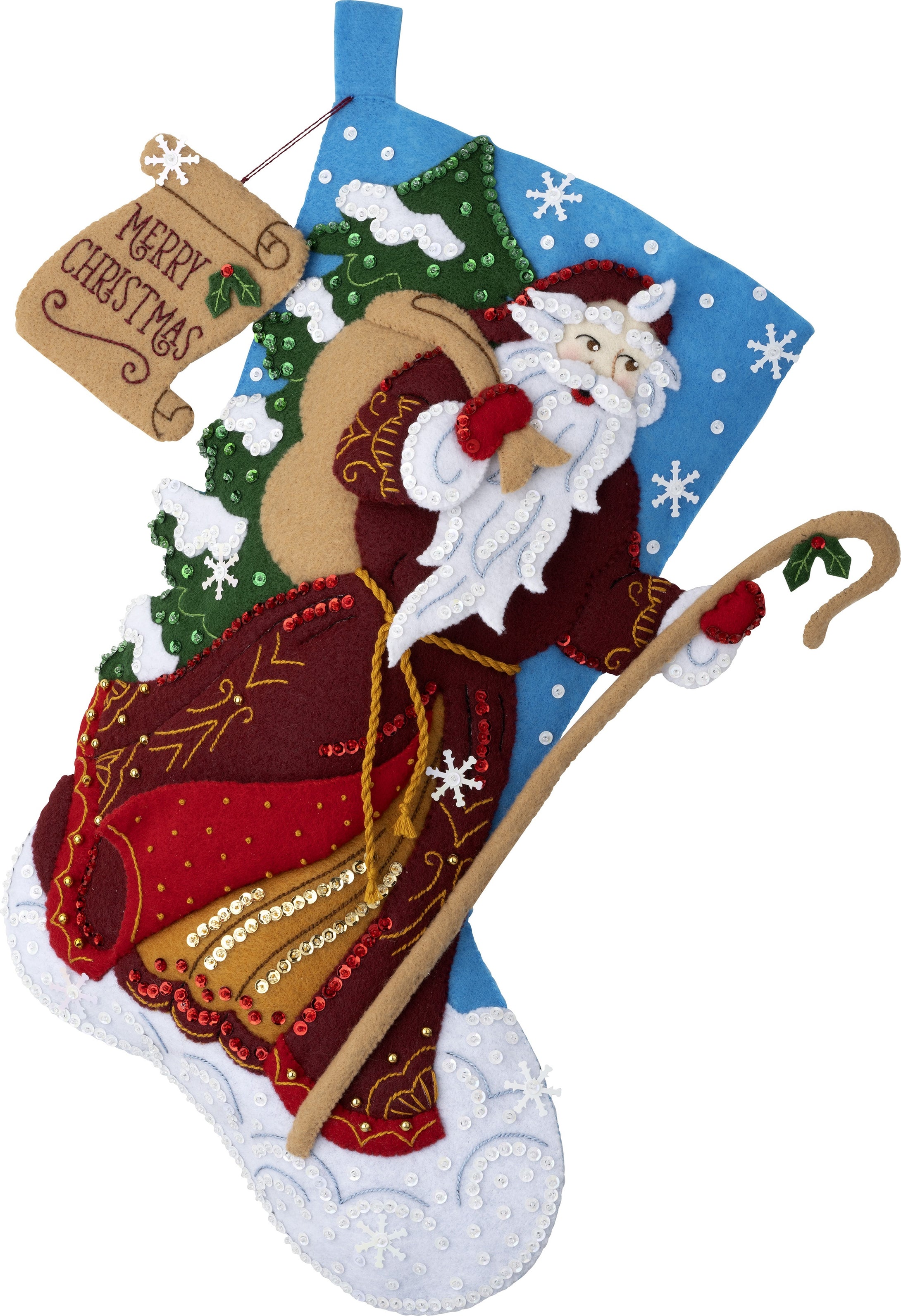 DIY Bucilla Father Christmas Victorian Santa Holiday Felt Stocking Kit 89529E
