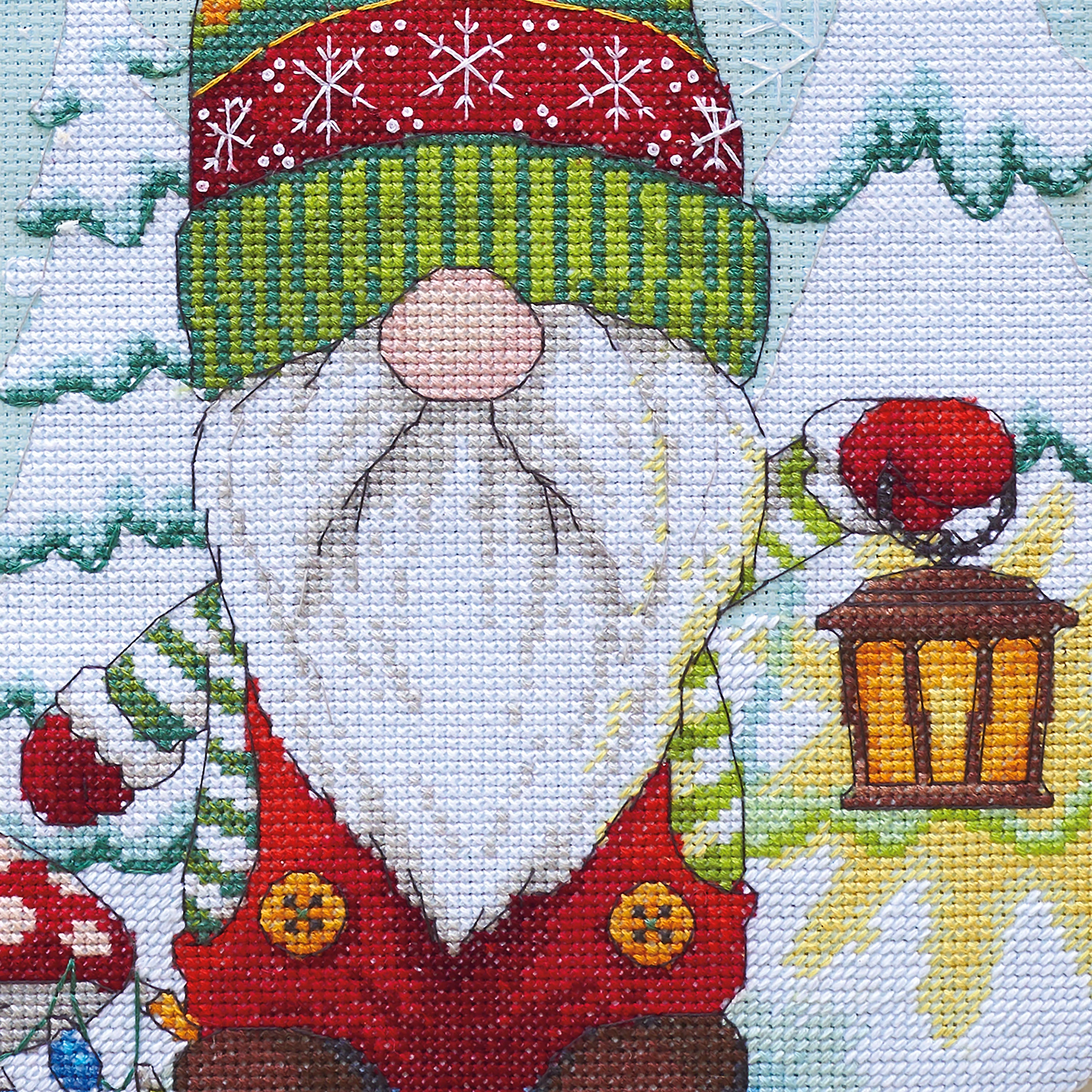 DIY Dimensions Gnome Christmas Counted Cross Stitch Stocking Kit