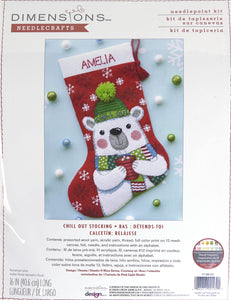 DIY Dimensions Chill Out Polar Bear Christmas Needlepoint Stocking Kit 09162