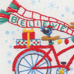 DIY Dimensions Holiday Bicycle Christmas Crewel Embroidery Kit 09003