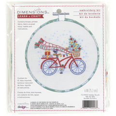 DIY Dimensions Holiday Bicycle Christmas Crewel Embroidery Kit 09003