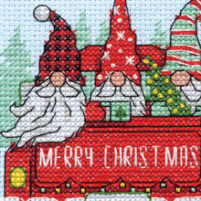 Load image into Gallery viewer, DIY Dimensions Red Truck Gnomes Christmas Counted Cross Stitch Kit 09006