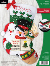 Load image into Gallery viewer, DIY Bucilla Santas Christmas Carols Santa Deer Felt Stocking Kit 89539E