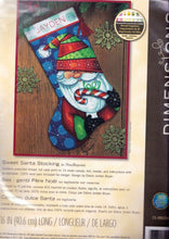 Load image into Gallery viewer, DIY Dimensions Sweet Santa Candy Cane Christmas Needlepoint Stocking Kit 09154