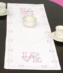 DIY Jack Dempsey Love Valentines Day Stamped Cross Stitch Table Runner Scarf Kit