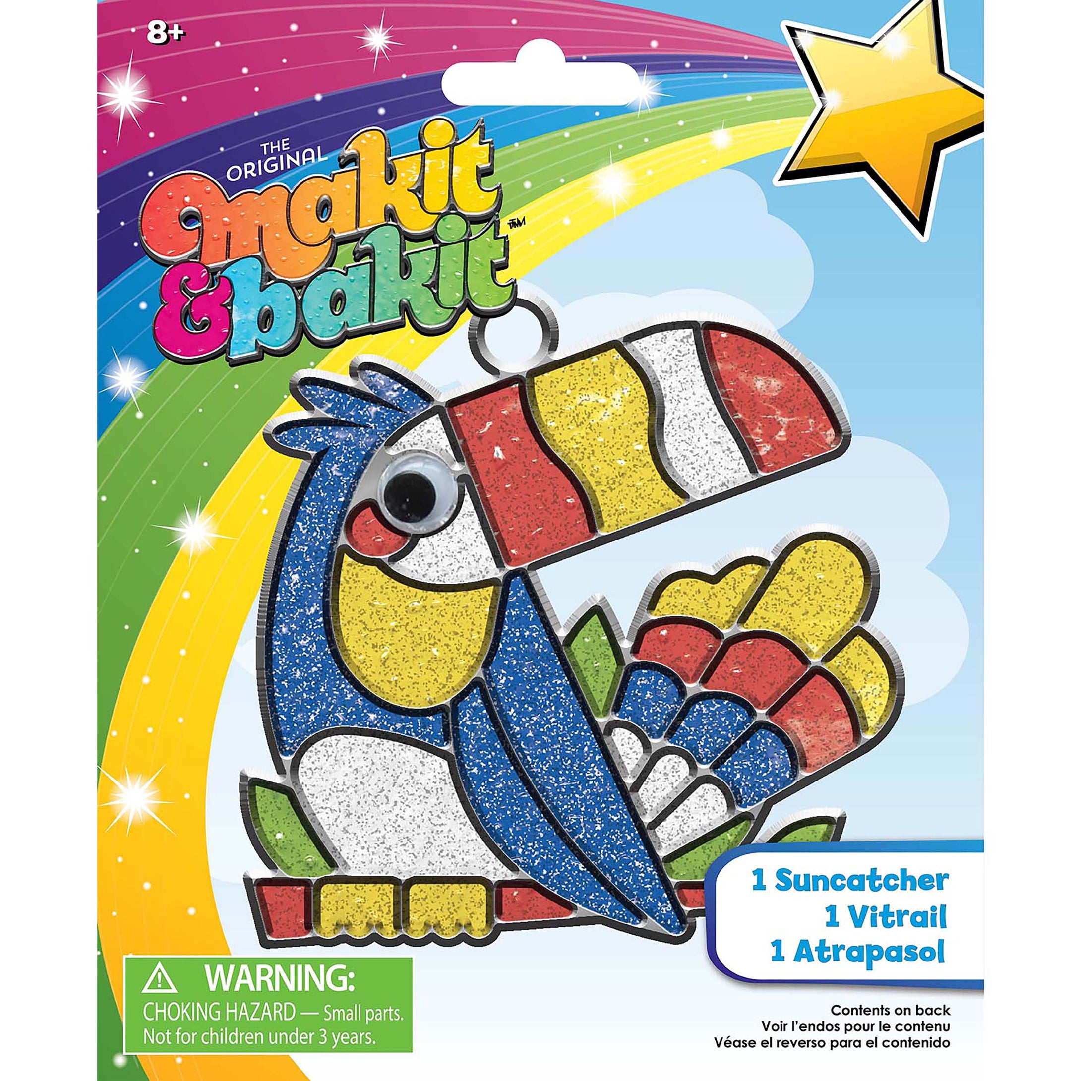 Makit & Bait Suncatcher Kit. Design features a colorful Toucan.