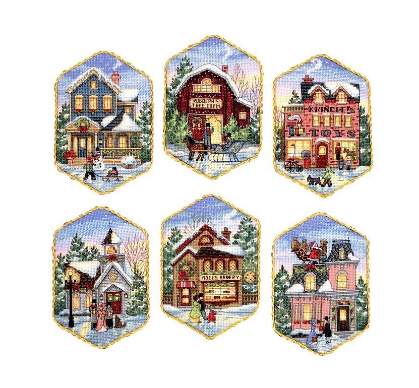 DIY Dimensions Christmas Village Counted Cross Stitch Ornament Kit 8785
