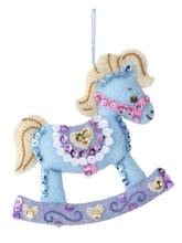 Load image into Gallery viewer, Blue and purple rocking horse