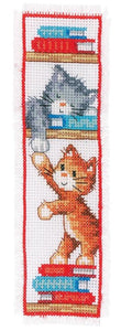 DIY Vervaco Playful Cats Kittens Read Bookmark Counted Cross Stitch Kit Set Gift